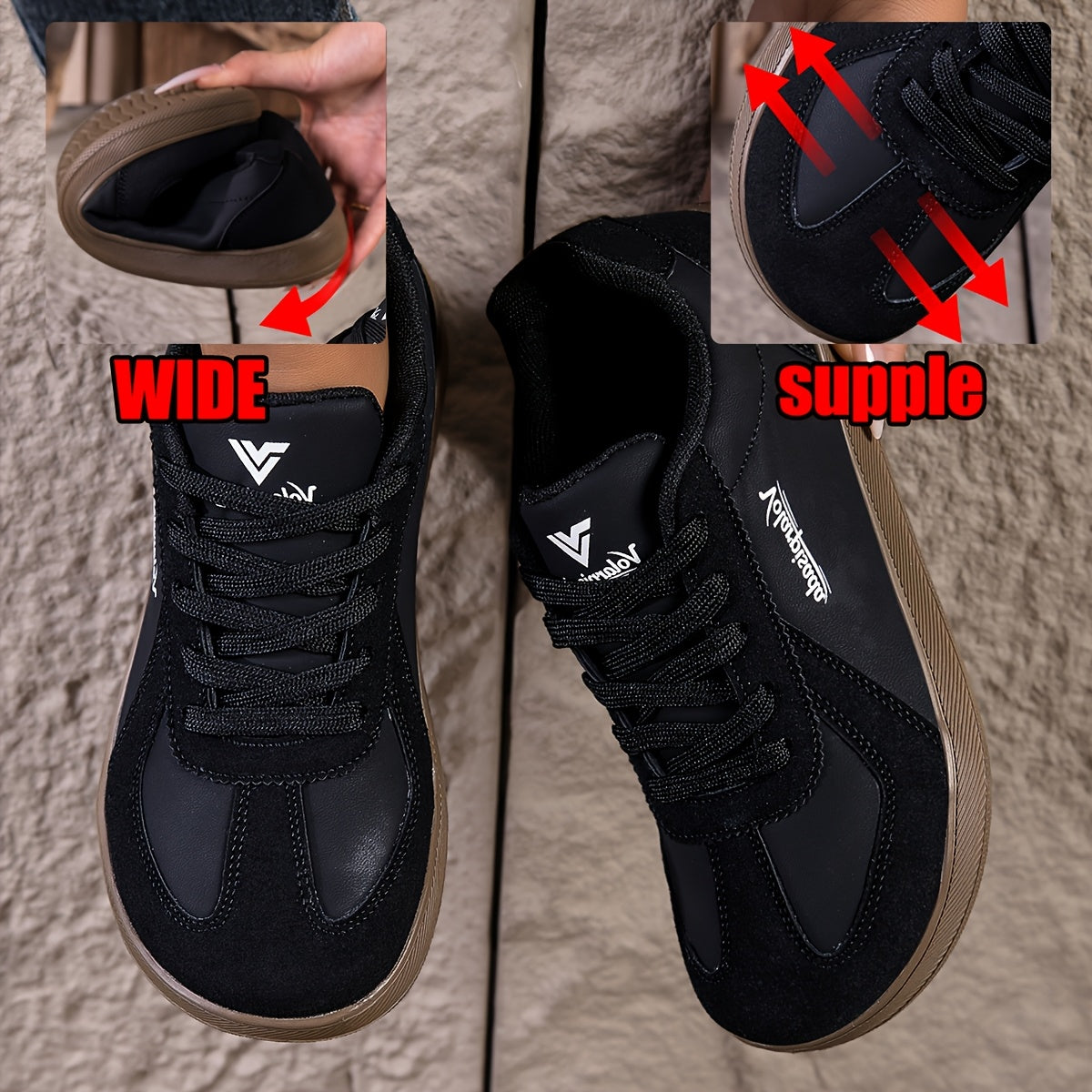 Komfortiniai sportiniai batai su plačia pirštų zona