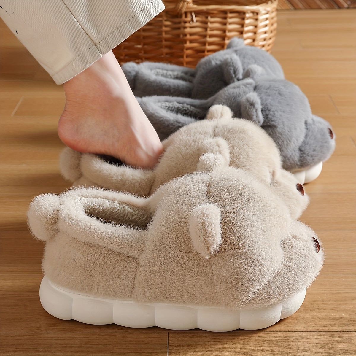 Žaismingos šiltos šlepetės MEŠKIAI