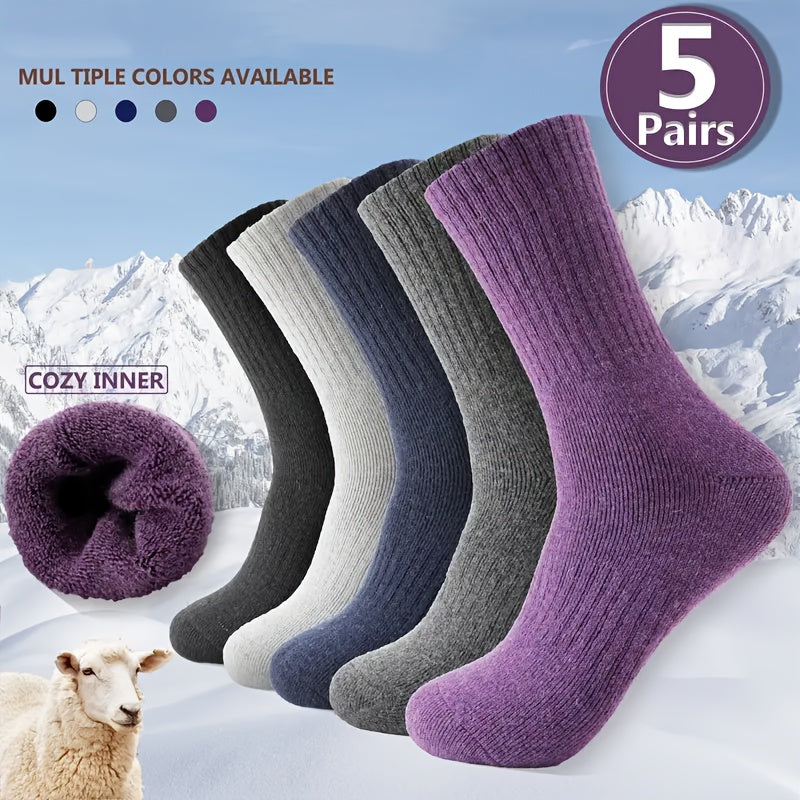 5 poros šiltų žieminių kojinių su aukštos kokybės vilna