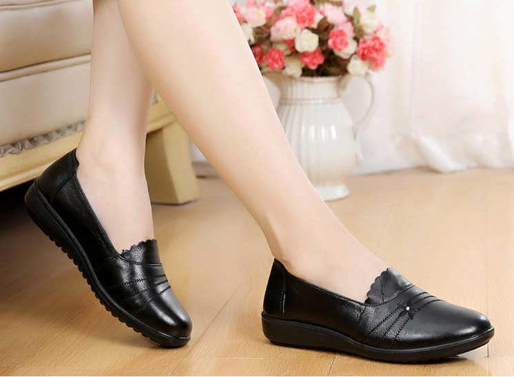 Natūralios odos moteriški bateliai pavasario-rudens sezonui