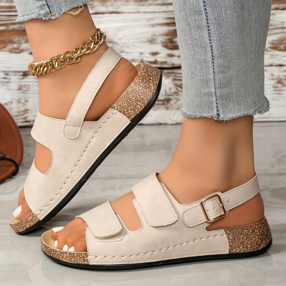 Moteriškos komfortiškos basutės su dviguba juostele