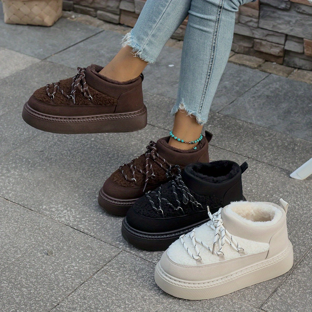 Žieminiai laisvalaikio batai su kailiuku