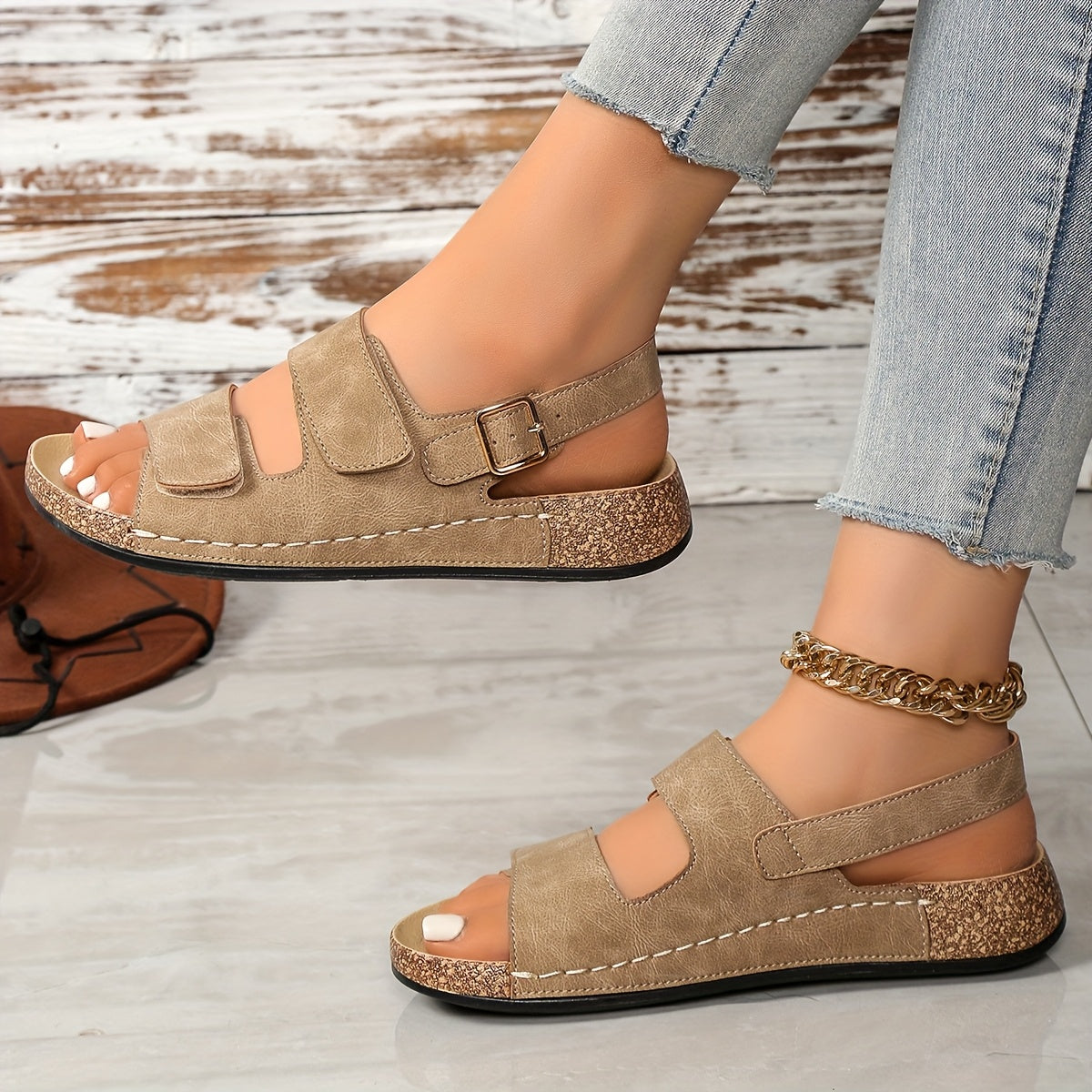 Moteriškos komfortiškos basutės su dviguba juostele