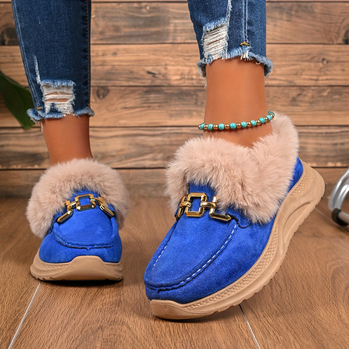 Stilingi žieminiai mokasinai su kailiuku