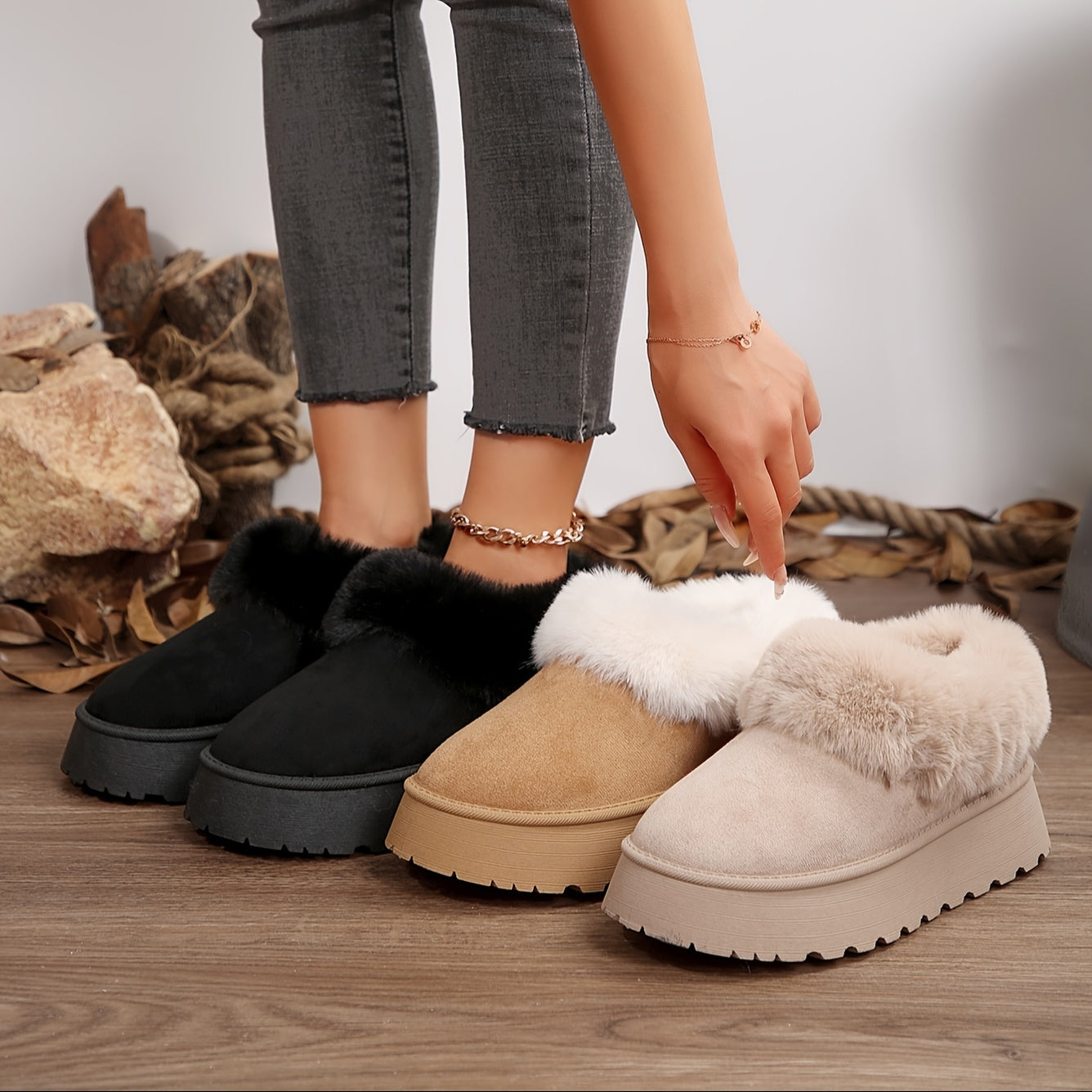 Įsispiriami šilti moteriški žieminiai batai