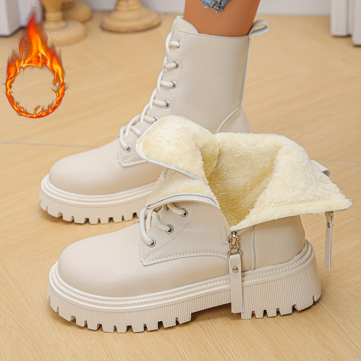 Moteriški žieminiai aulinukai su kailiuku