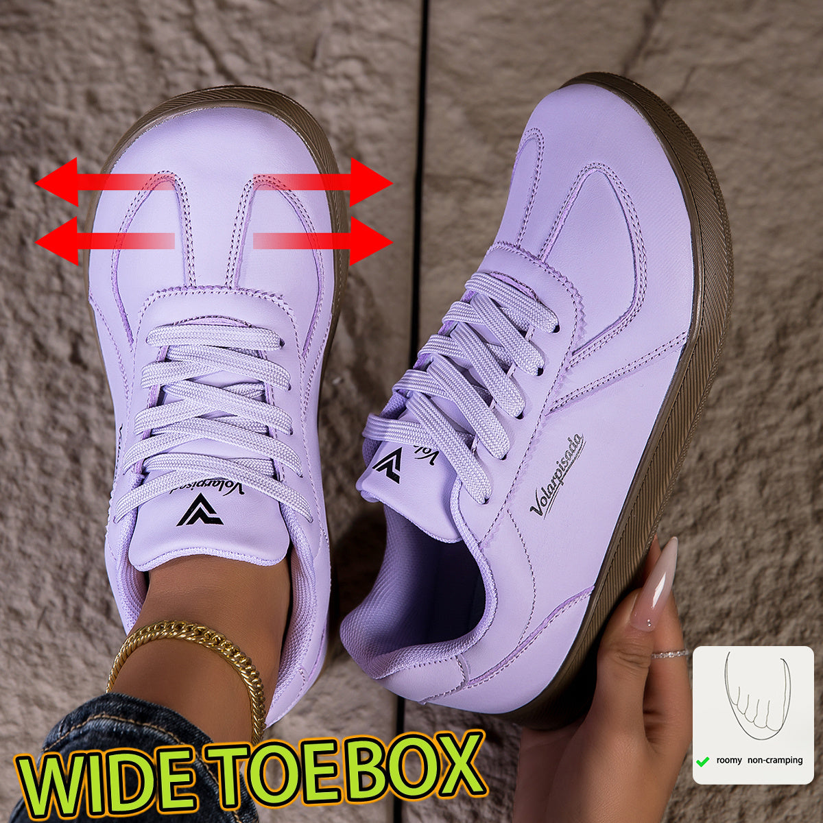 Komfortiniai sportiniai batai su plačia pirštų zona