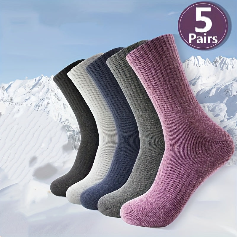 5 poros šiltų žieminių kojinių su aukštos kokybės vilna