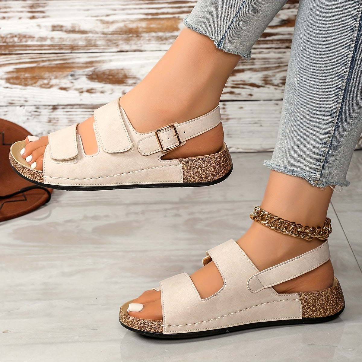 Moteriškos komfortiškos basutės su dviguba juostele