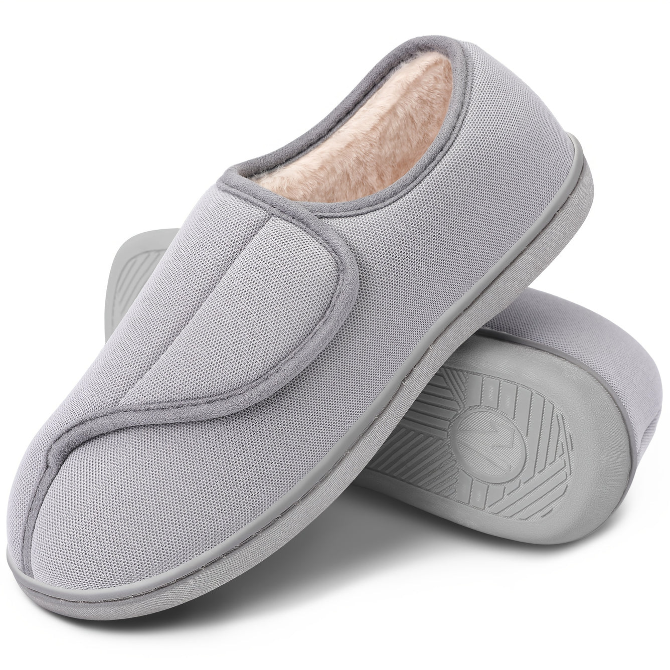 Reguliuojamos pločio šiltos žieminės šlepetės su komfortišku padu