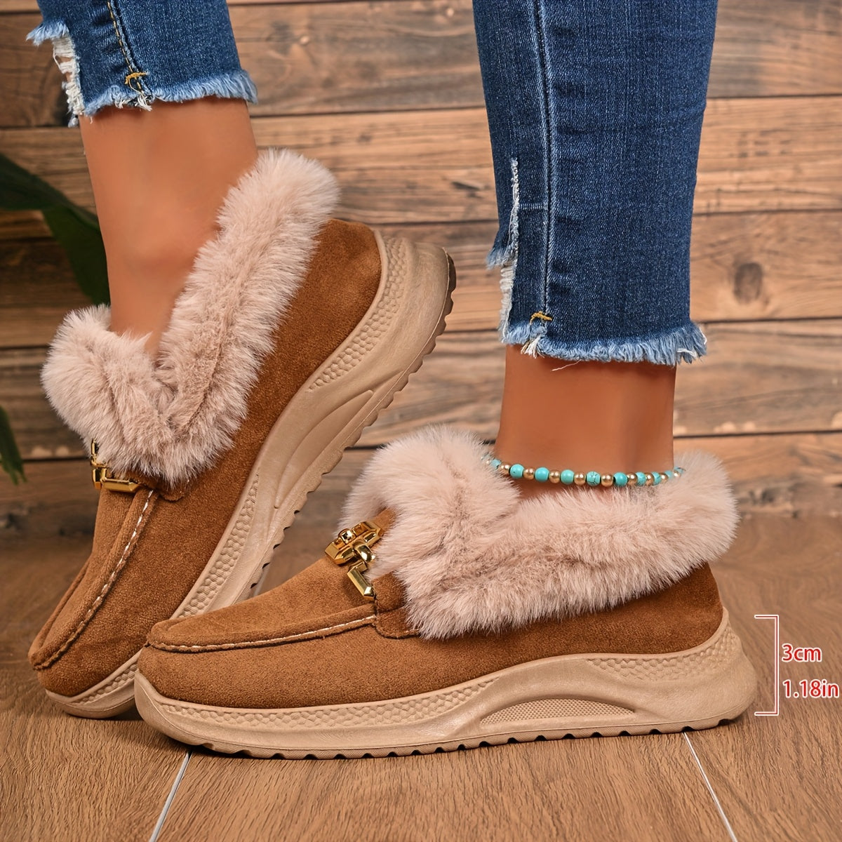 Stilingi žieminiai mokasinai su kailiuku