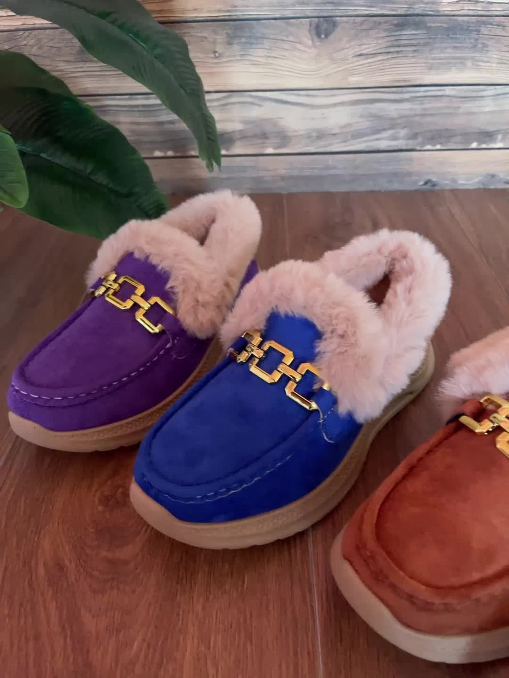 Stilingi žieminiai mokasinai su kailiuku