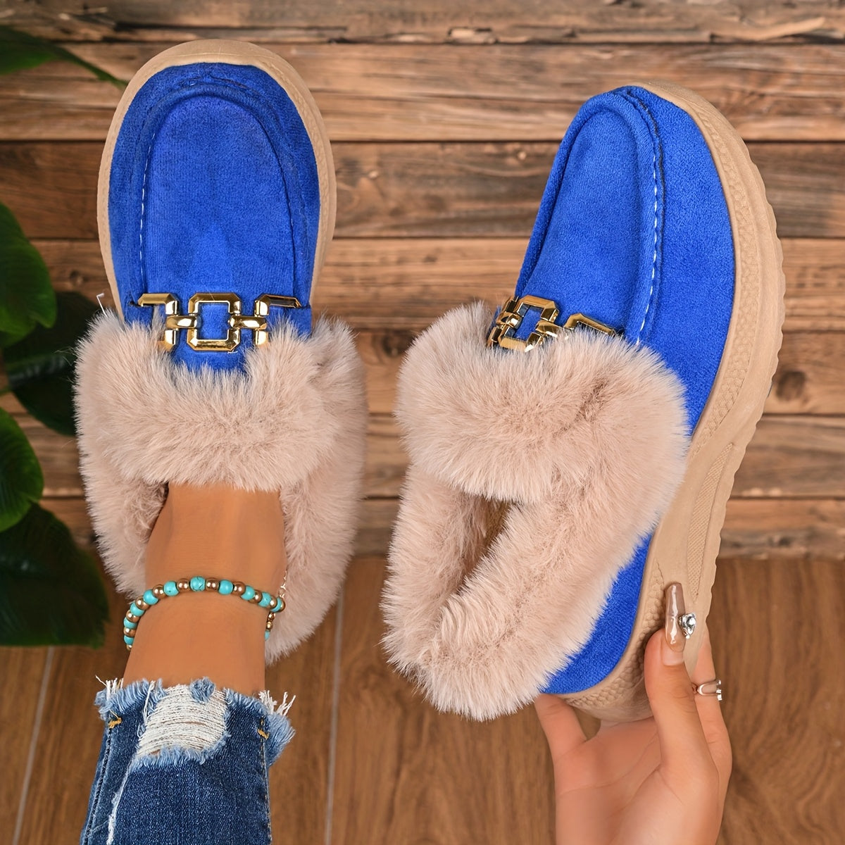 Stilingi žieminiai mokasinai su kailiuku