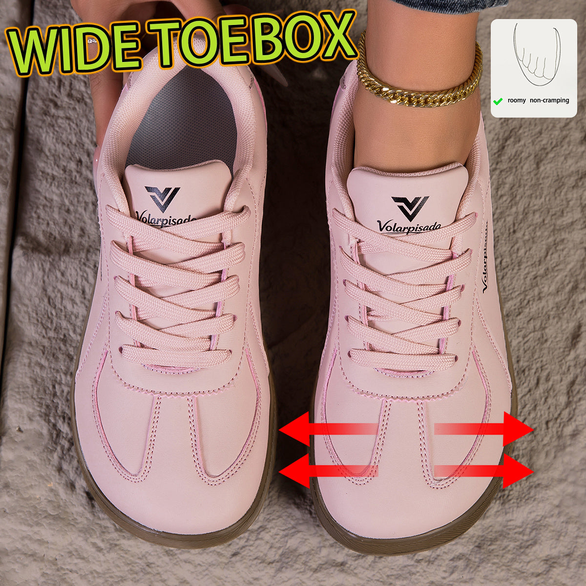 Komfortiniai sportiniai batai su plačia pirštų zona