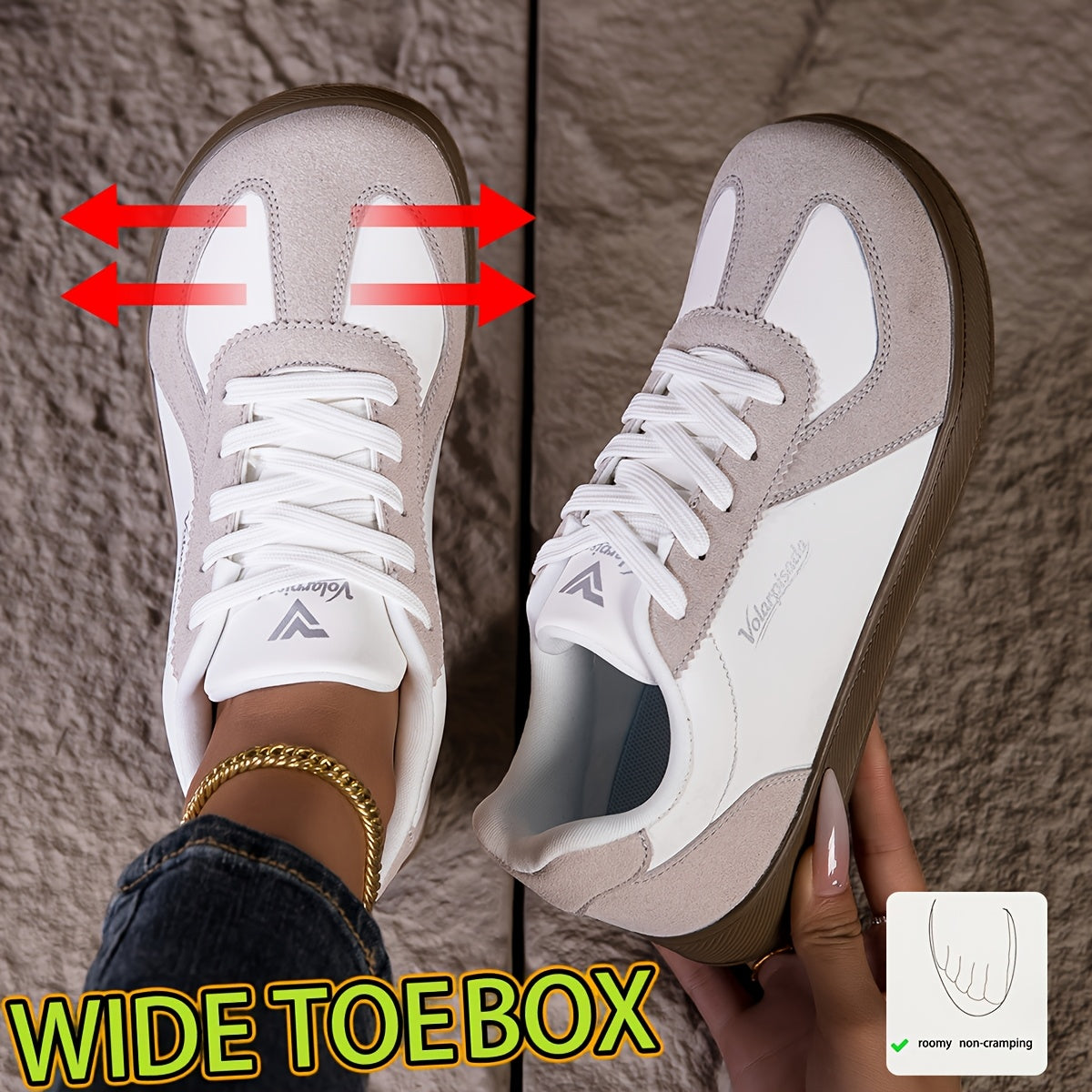 Komfortiniai sportiniai batai su plačia pirštų zona